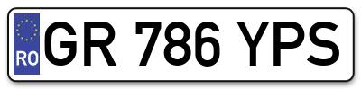 Placuta inmatriculare numar auto  GR-786-YPS, GR 786 YPS, GR786YPS