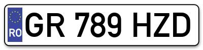 Placuta inmatriculare numar auto  GR-789-HZD, GR 789 HZD, GR789HZD