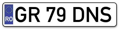 Placuta inmatriculare numar auto  GR-79-DNS, GR 79 DNS, GR79DNS