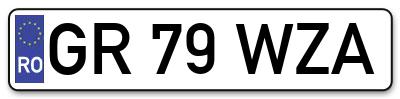 Placuta inmatriculare numar auto  GR-79-WZA, GR 79 WZA, GR79WZA