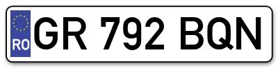 Placuta inmatriculare numar auto  GR-792-BQN, GR 792 BQN, GR792BQN