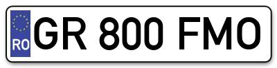Placuta inmatriculare numar auto  GR-800-FMO, GR 800 FMO, GR800FMO