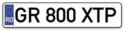 Placuta inmatriculare numar auto  GR-800-XTP, GR 800 XTP, GR800XTP