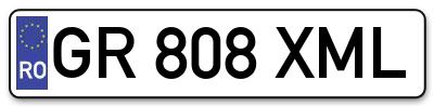 Placuta inmatriculare numar auto  GR-808-XML, GR 808 XML, GR808XML