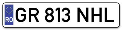 Placuta inmatriculare numar auto  GR-813-NHL, GR 813 NHL, GR813NHL