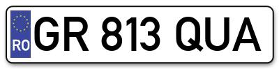 Placuta inmatriculare numar auto  GR-813-QUA, GR 813 QUA, GR813QUA