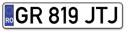 Placuta inmatriculare numar auto  GR-819-JTJ, GR 819 JTJ, GR819JTJ