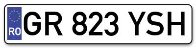 Placuta inmatriculare numar auto  GR-823-YSH, GR 823 YSH, GR823YSH