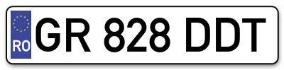 Placuta inmatriculare numar auto  GR-828-DDT, GR 828 DDT, GR828DDT