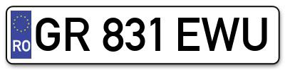 Placuta inmatriculare numar auto  GR-831-EWU, GR 831 EWU, GR831EWU