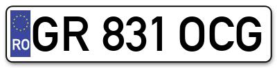 Placuta inmatriculare numar auto  GR-831-OCG, GR 831 OCG, GR831OCG