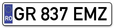 Placuta inmatriculare numar auto  GR-837-EMZ, GR 837 EMZ, GR837EMZ