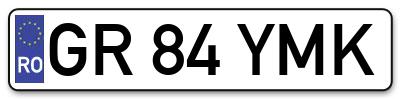 Placuta inmatriculare numar auto  GR-84-YMK, GR 84 YMK, GR84YMK