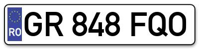 Placuta inmatriculare numar auto  GR-848-FQO, GR 848 FQO, GR848FQO