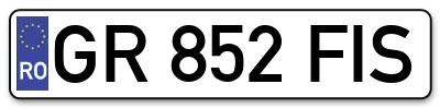 Placuta inmatriculare numar auto  GR-852-FIS, GR 852 FIS, GR852FIS