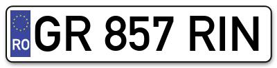 Placuta inmatriculare numar auto  GR-857-RIN, GR 857 RIN, GR857RIN