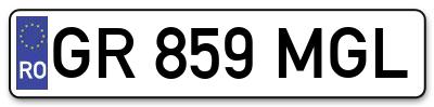 Placuta inmatriculare numar auto  GR-859-MGL, GR 859 MGL, GR859MGL