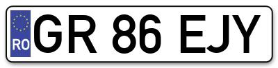 Placuta inmatriculare numar auto  GR-86-EJY, GR 86 EJY, GR86EJY