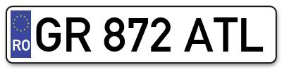 Placuta inmatriculare numar auto  GR-872-ATL, GR 872 ATL, GR872ATL