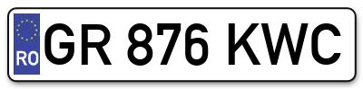 Placuta inmatriculare numar auto  GR-876-KWC, GR 876 KWC, GR876KWC