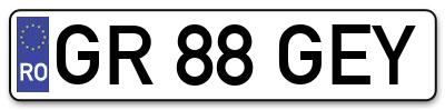 Placuta inmatriculare numar auto  GR-88-GEY, GR 88 GEY, GR88GEY