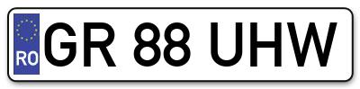 Placuta inmatriculare numar auto  GR-88-UHW, GR 88 UHW, GR88UHW