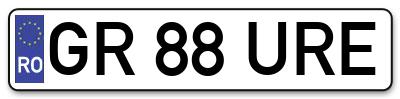 Placuta inmatriculare numar auto  GR-88-URE, GR 88 URE, GR88URE