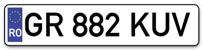 Placuta inmatriculare numar auto  GR-882-KUV, GR 882 KUV, GR882KUV