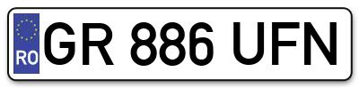 Placuta inmatriculare numar auto  GR-886-UFN, GR 886 UFN, GR886UFN