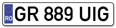 Placuta inmatriculare numar auto  GR-889-UIG, GR 889 UIG, GR889UIG