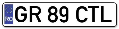 Placuta inmatriculare numar auto  GR-89-CTL, GR 89 CTL, GR89CTL