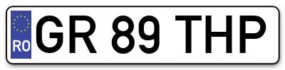 Placuta inmatriculare numar auto  GR-89-THP, GR 89 THP, GR89THP