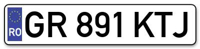 Placuta inmatriculare numar auto  GR-891-KTJ, GR 891 KTJ, GR891KTJ
