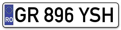 Placuta inmatriculare numar auto  GR-896-YSH, GR 896 YSH, GR896YSH