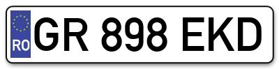Placuta inmatriculare numar auto  GR-898-EKD, GR 898 EKD, GR898EKD