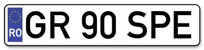 Placuta inmatriculare numar auto  GR-90-SPE, GR 90 SPE, GR90SPE