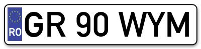 Placuta inmatriculare numar auto  GR-90-WYM, GR 90 WYM, GR90WYM