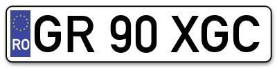 Placuta inmatriculare numar auto  GR-90-XGC, GR 90 XGC, GR90XGC