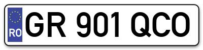 Placuta inmatriculare numar auto  GR-901-QCO, GR 901 QCO, GR901QCO