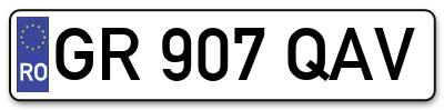 Placuta inmatriculare numar auto  GR-907-QAV, GR 907 QAV, GR907QAV
