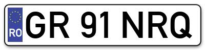 Placuta inmatriculare numar auto  GR-91-NRQ, GR 91 NRQ, GR91NRQ
