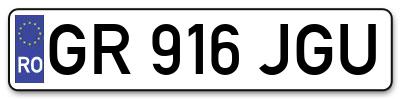 Placuta inmatriculare numar auto  GR-916-JGU, GR 916 JGU, GR916JGU