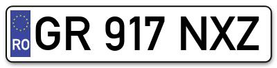 Placuta inmatriculare numar auto  GR-917-NXZ, GR 917 NXZ, GR917NXZ