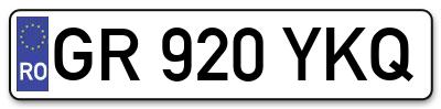 Placuta inmatriculare numar auto  GR-920-YKQ, GR 920 YKQ, GR920YKQ