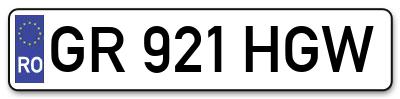 Placuta inmatriculare numar auto  GR-921-HGW, GR 921 HGW, GR921HGW