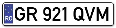 Placuta inmatriculare numar auto  GR-921-QVM, GR 921 QVM, GR921QVM