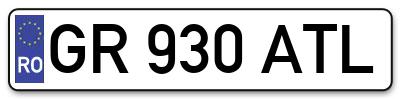 Placuta inmatriculare numar auto  GR-930-ATL, GR 930 ATL, GR930ATL