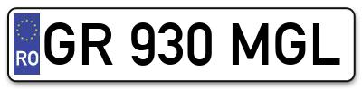 Placuta inmatriculare numar auto  GR-930-MGL, GR 930 MGL, GR930MGL