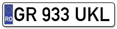 Placuta inmatriculare numar auto  GR-933-UKL, GR 933 UKL, GR933UKL