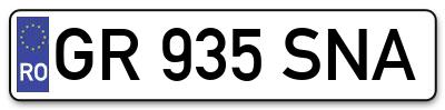 Placuta inmatriculare numar auto  GR-935-SNA, GR 935 SNA, GR935SNA